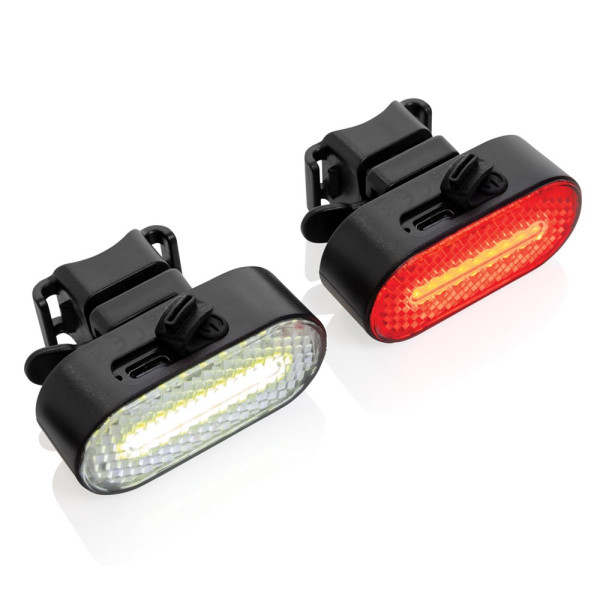 Lumino RCS rplastic USB-oplaadbare fietslamp set